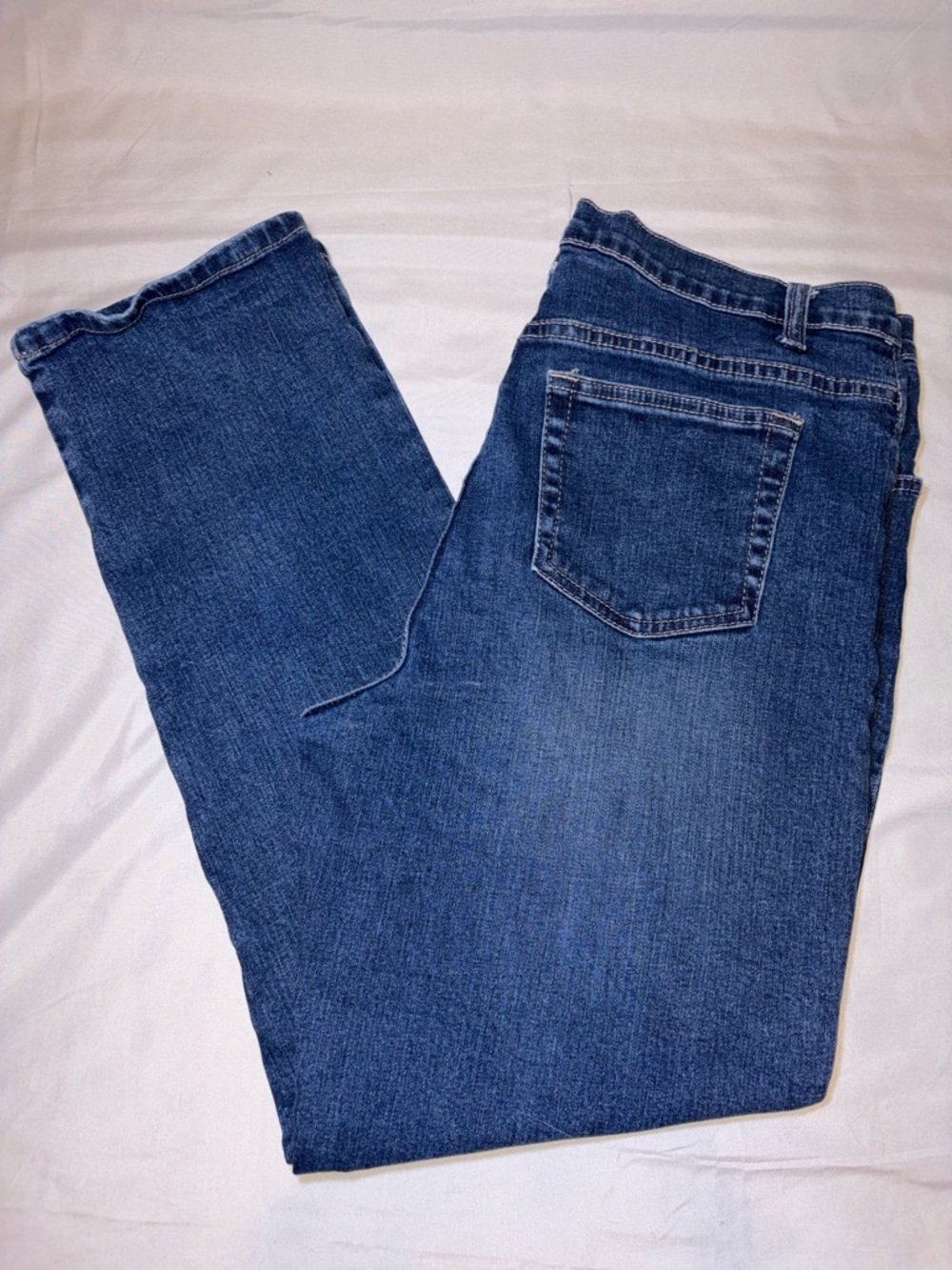 Classic Blue Denim Straight Leg Jeans